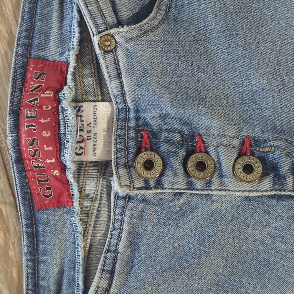 Vintage Super Low Rise Flare Exposed Button Fly Y2K Guess Jeans - Picture 6 of 10